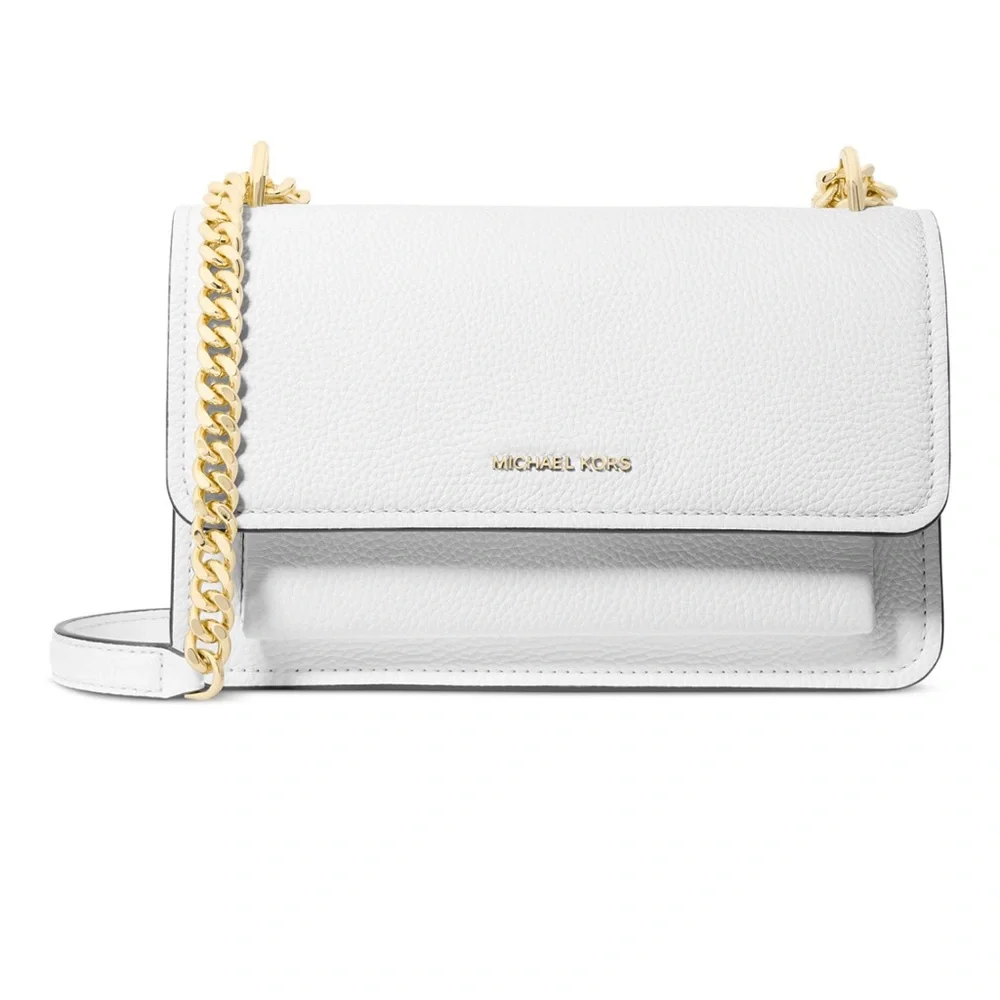 Michael Kors White Crossbody Bag with Gold Chain